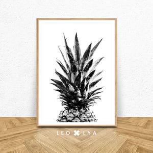 Tropical Print, Pineapple Print, Modern Minimalist, Black and White, Pineapple Wall Art, Printable Pineapple, Tropical Art Print, Pineapple