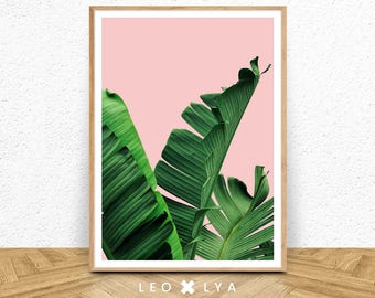 Tropical Plants, Banana Leaf Print, Banana Print, Printable Banana Leaf, Digital Download, Plant Wall Art, Banana Leaf Art Print, Leaf Print