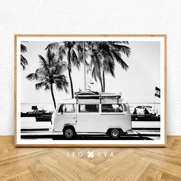 VW Camper Van Artwork | VW Camper Van Wall Art | Volkswagen Camper van Print | Camper Artwork | Classic VW Print | Cool Retro Camper Van Art