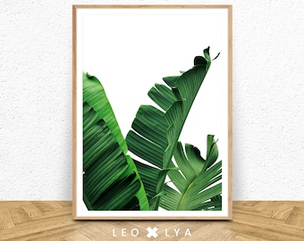 Plant Print Art, Banana Leaf Print, Banana Print, Printable Banana Leaf, Digital Download, Plant Wall Art, Banana Leaf Art Print, Leaf Print