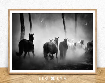 Horses Print, Horse Photo, Horse Print, Horses Poster, Black and White, Photography Wall Art, Digital Horse Print, Digital Print, Horse Art