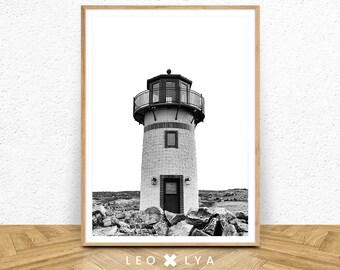 Lighthouse Black and White, Coastal Photography, Beach Wall Decor, Minimalist Art, Printable Photo, Art Print, Nautical Wall Art, Beach Art