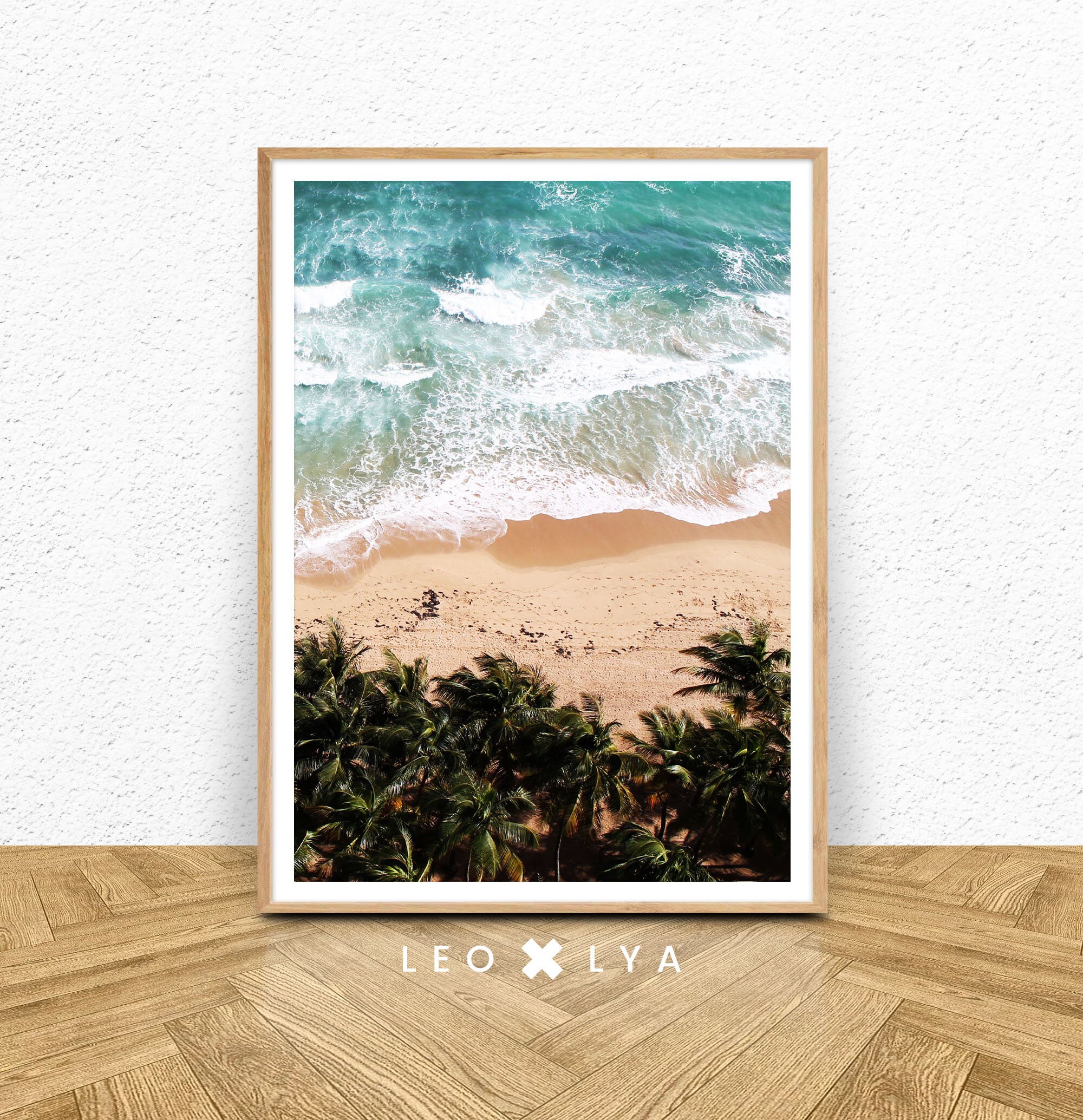 Tableau Toile 125x50 Cm - Paysage Vague Marine - Bleu Et Blanc - Tulup