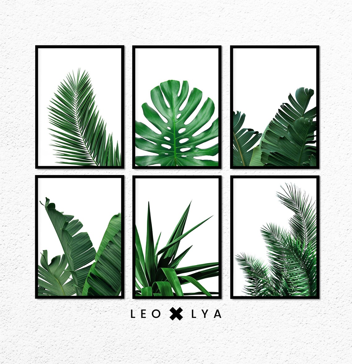 Palm Leaf Print Printable Art Large Wall Art Set of 6 - Etsy