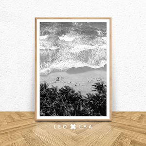 Strandposter, Meereswellen, großes Poster, monochromes Poster, Meeresmalerei, Küstendruck, Strandfotografie, Strandfoto