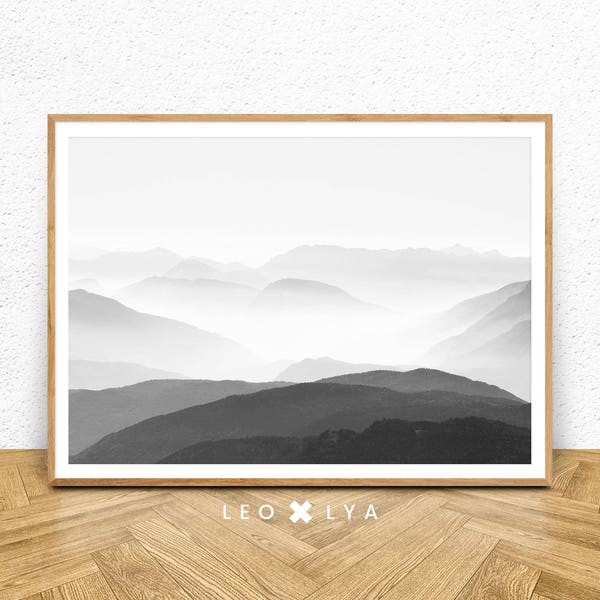 Mountain Photo, Mountain Printable Wall Art, Landscape Print, Black and White Print, Mountain Art, Mountain Photography, Landscape Mountain