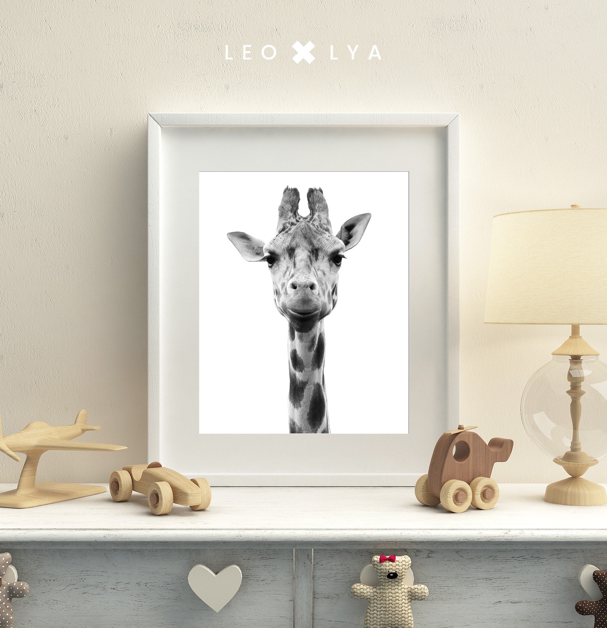 Safari Nursery Giraffe Animal Print Boys Room Wall Art Kids | Etsy