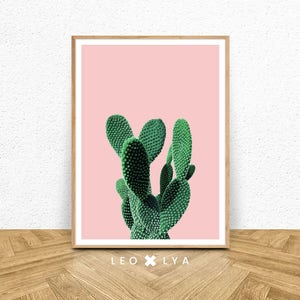 Color Cactus Print, Botanical Wall Art, Digital Download, Cactus Printable Decor, Modern Minimal, High Colour Print, Living room Wall Art