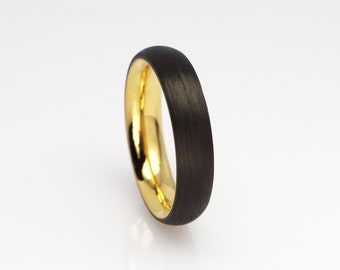 Carbon ring yellow gold plated (pattern no. 533)