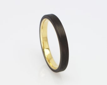 Carbon ring yellow gold plated (pattern no. 534)