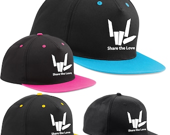 Share the Love Printed Snapback Baseball Cap Quick Dispatch Royal Mail Tracked 48 Service