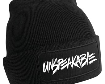 Unspeakable printed Beanie Hat Quick Dispatch