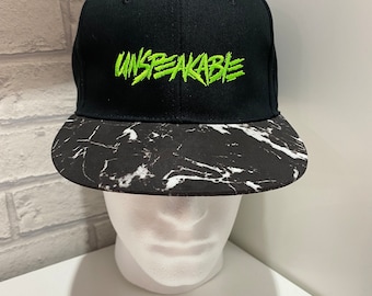 Mineral Peak Black Cap Unspeakable Neon Green Embroidered Lightning Baseball adjustable snapback hat