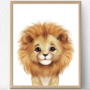 Lion Cub Print, Nursery Print, Baby Room Art Decor, Printable Lion, Lion Cub Wall Art, Watercolour Lion Cub, Digital Download