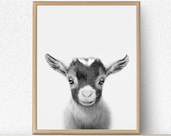 Barnrumstryck med getunge, poster med bondgårdsdjur (digital nedladdning)