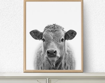 Cow Print, Nursery Animals, Nursery Animal Print, Nursery Print, Cow Wall Art, Nursery Wall Art, Nursery Decor, Nursery Printable, Farm Cow