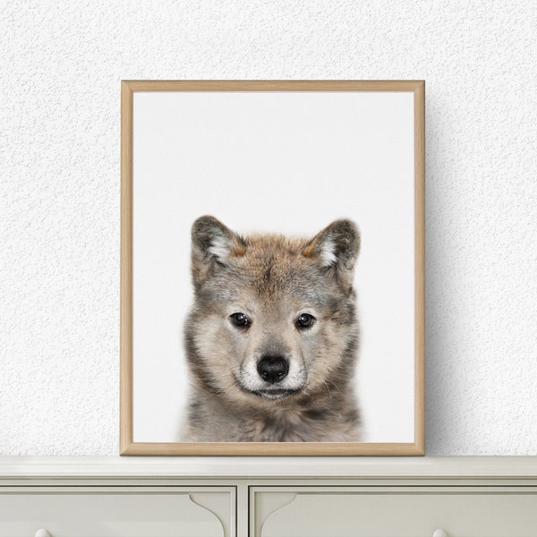 Wolf cub Print, Wolf cub Wall Art, Animal Print, Nursery Decor, Nursery Print, Nursery Printable, Printable Art, Kids Room Print, Kids Room