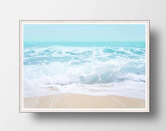 Meereswellen Fotodruck, Strand Küsten Wand Kunst (Digitaler Download)