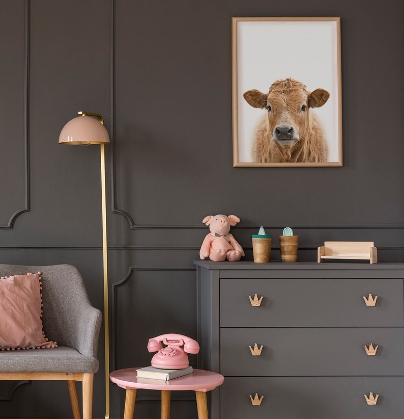 Cow Print Cow Wall Art Nursery Farm Animal Print Nursery Etsy