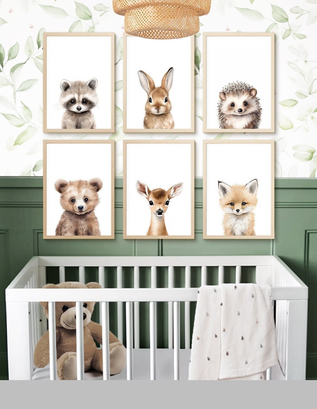 Woodland Animal Prints, Boy Nursery Printable Wall Art, Forest Animal ...