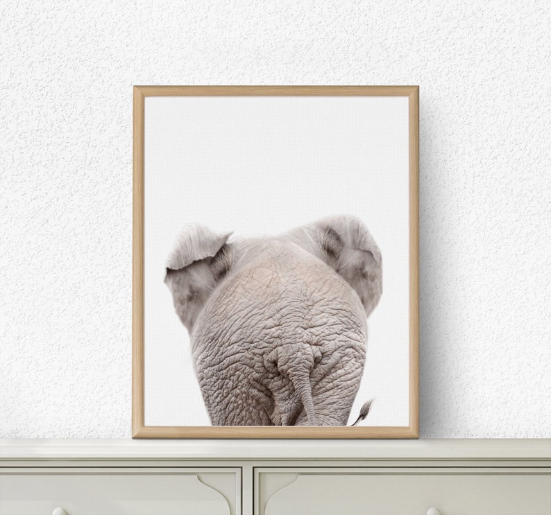 Elephant Print Bathroom Art Nursery Animals Elephant Decor Etsy