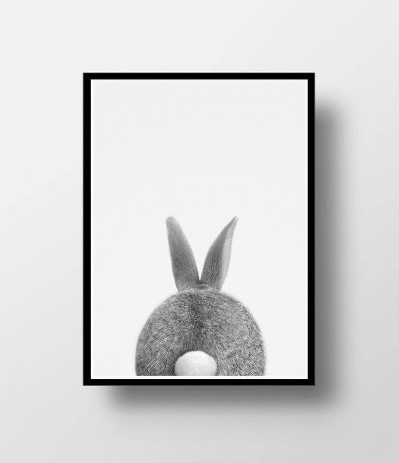 Woodland Nursery Wall Art Decor Bunny Rabbit Poster Nursery Etsy