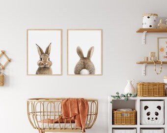 Ensemble d'impressions lapin, décoration de chambre d'enfant des bois (téléchargement numérique)