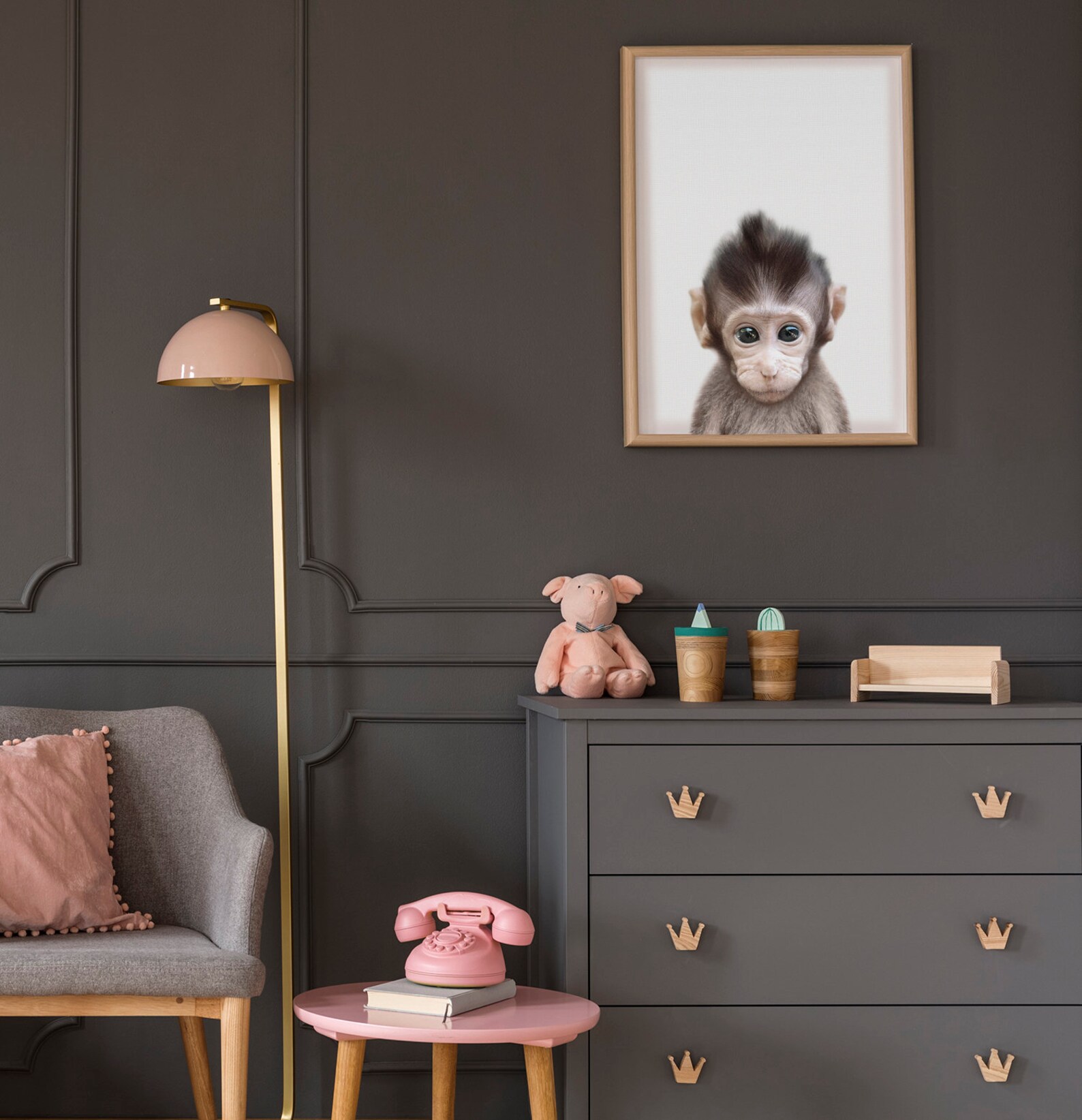 Baby Monkey Print Baby Monkey Wall Art Baby Animal Prints Etsy