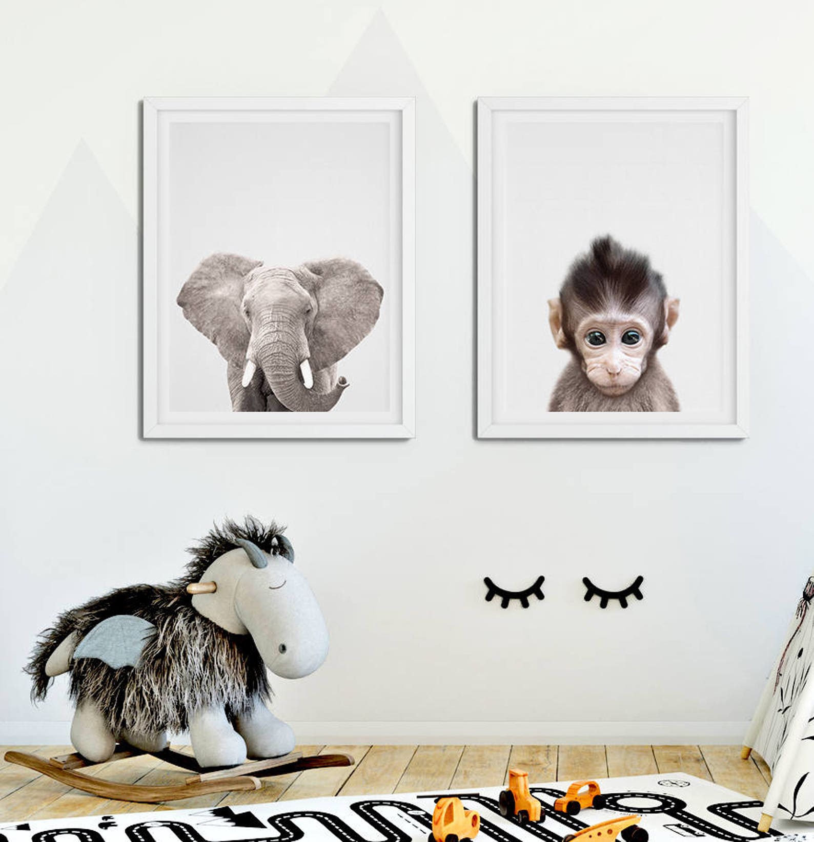 Baby Monkey Print Baby Monkey Wall Art Baby Animal Prints Etsy