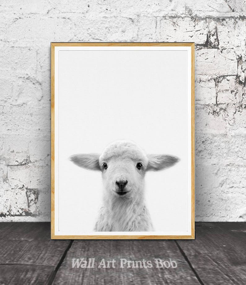 Lamb Print Wall Art Lamb Print Nursery Lamb Nursery Etsy