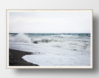 Meereswelle Fotografie Druck, Küsten Strand Wandkunst (Digitaler Download)
