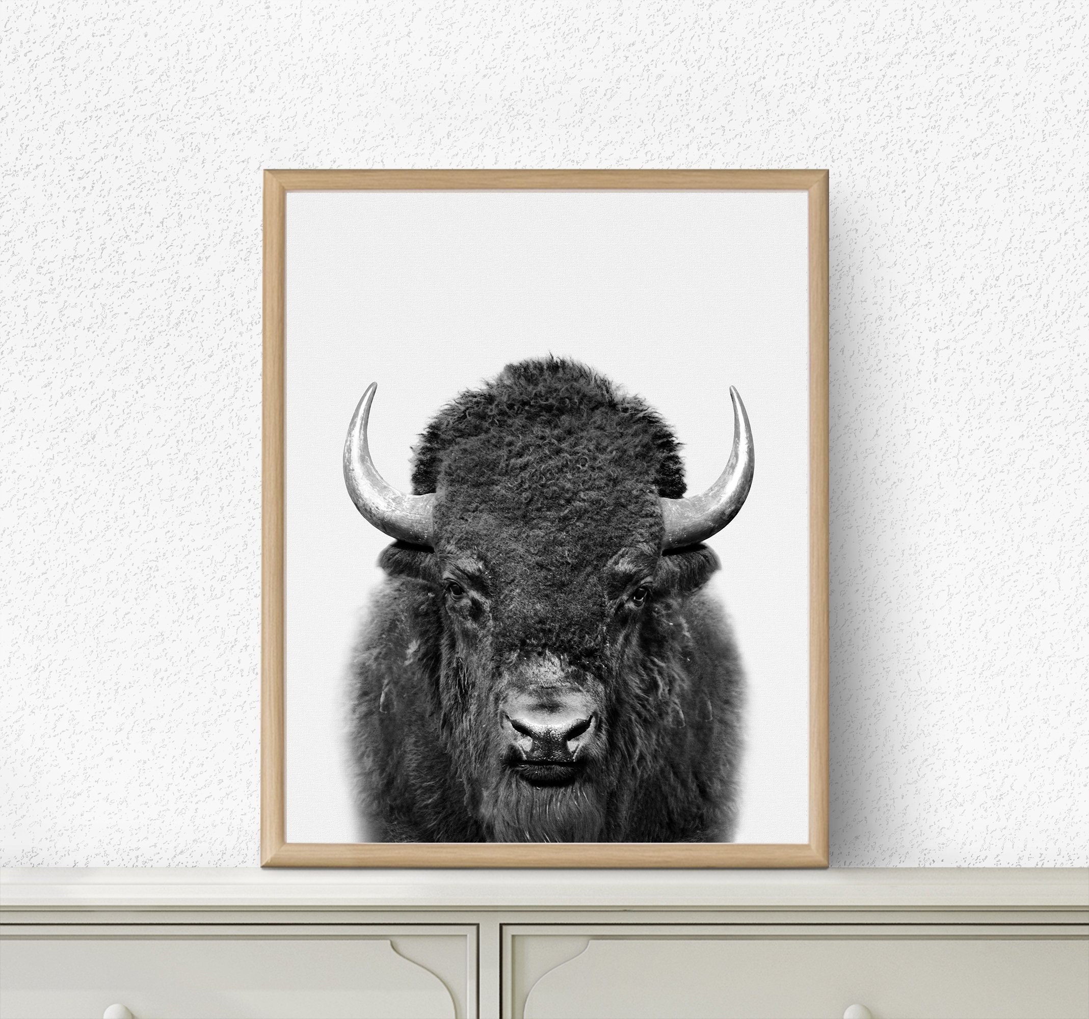 Bison Print Buffalo Print Bison Wall Art Nursery Decor - Etsy