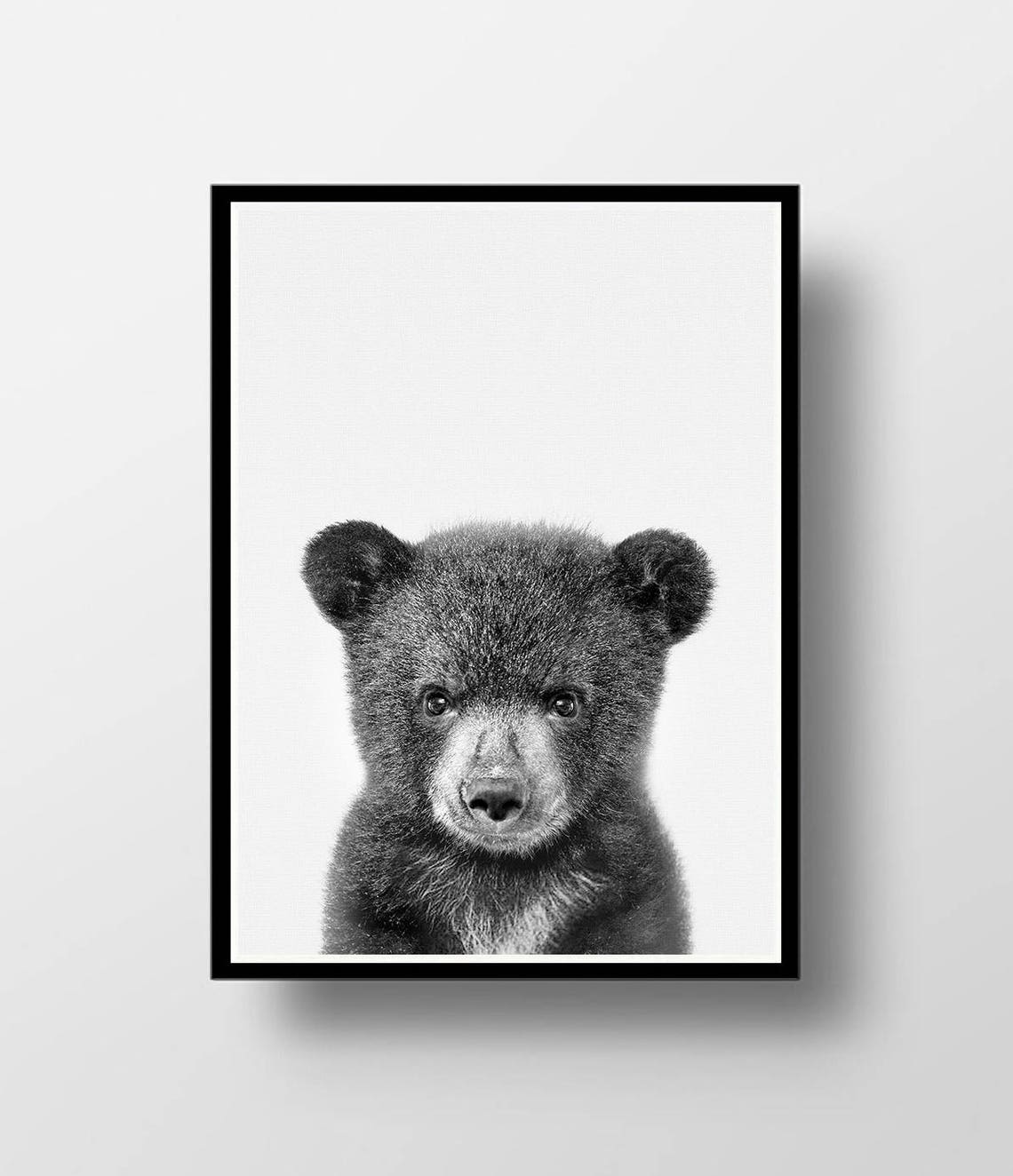 Bear Cub Print Woodland Animals Woodlands DecorBaby Animal Etsy