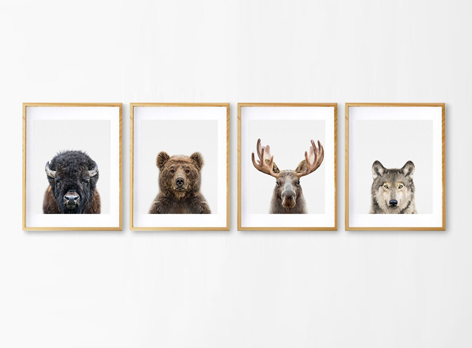 Nursery Wall Art Decor Woodland Animals Print Set of 4 Moose | Etsy
