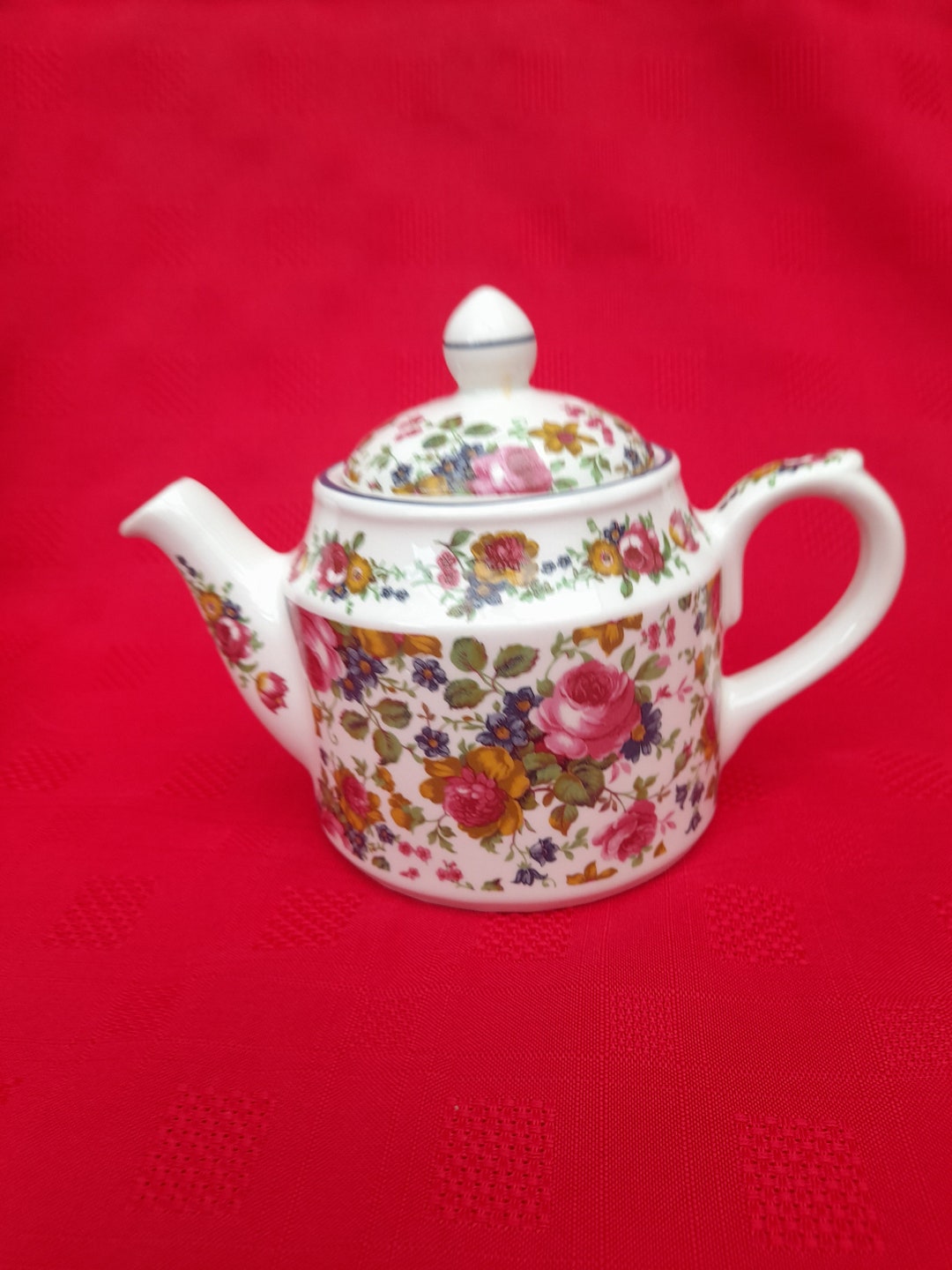 Vintage Sadler Teapot Floral Olde Chintz Design Oval Shape Etsy