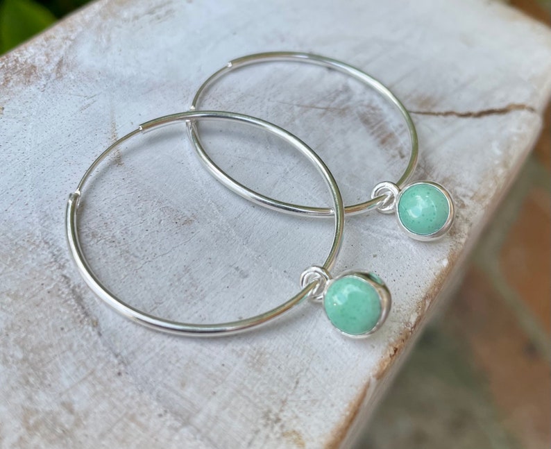 Variscite outlet Hoop Earrings