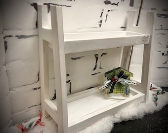 tiered tray, wood shelf, 2 tiers, counter top, small display shelf, BONUS house included