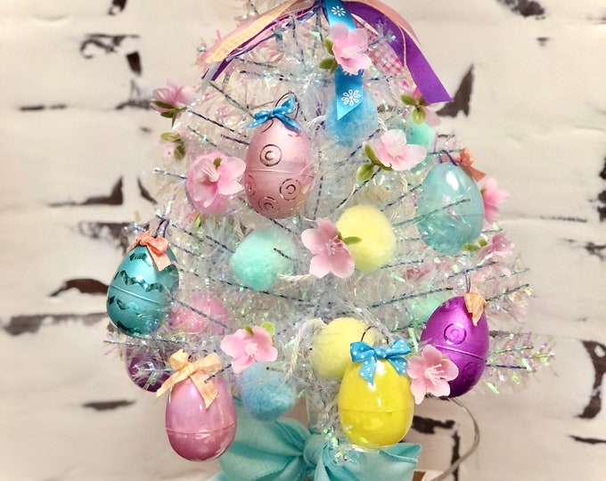 Table Top Easter Tree, Egg Tree, Bunny Tree, Centerpiece, Mantle Decor, Prelit, Remote Control