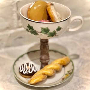 Tea cup serving stand , vintage tea cup and saucer, 2 layered stand