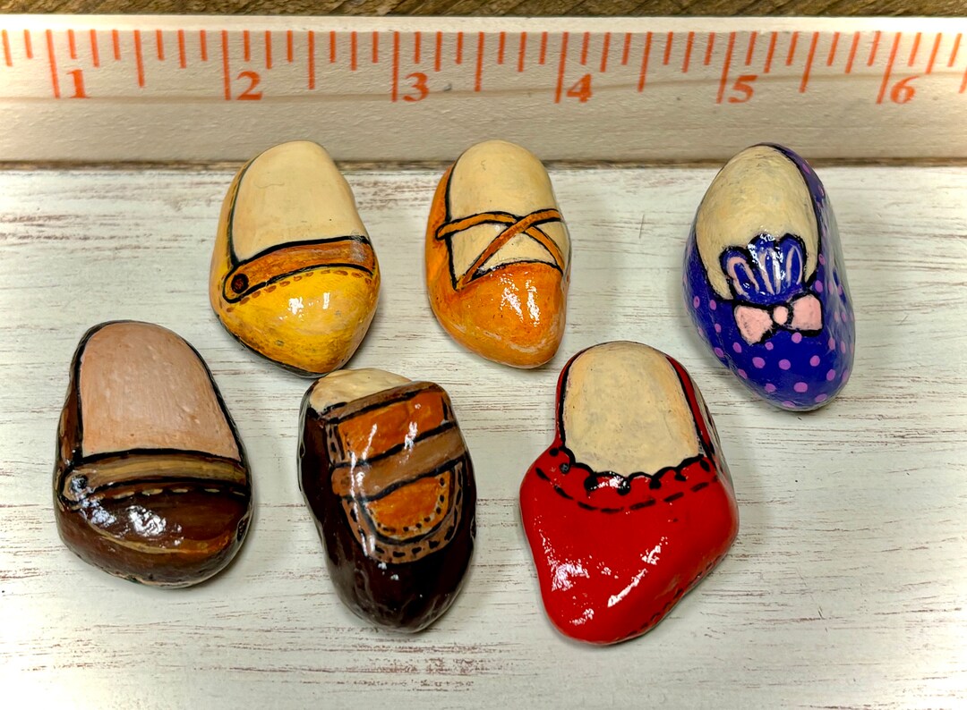 Tiny Shoes, Painted Rocks, Mini Shoe Store - Etsy