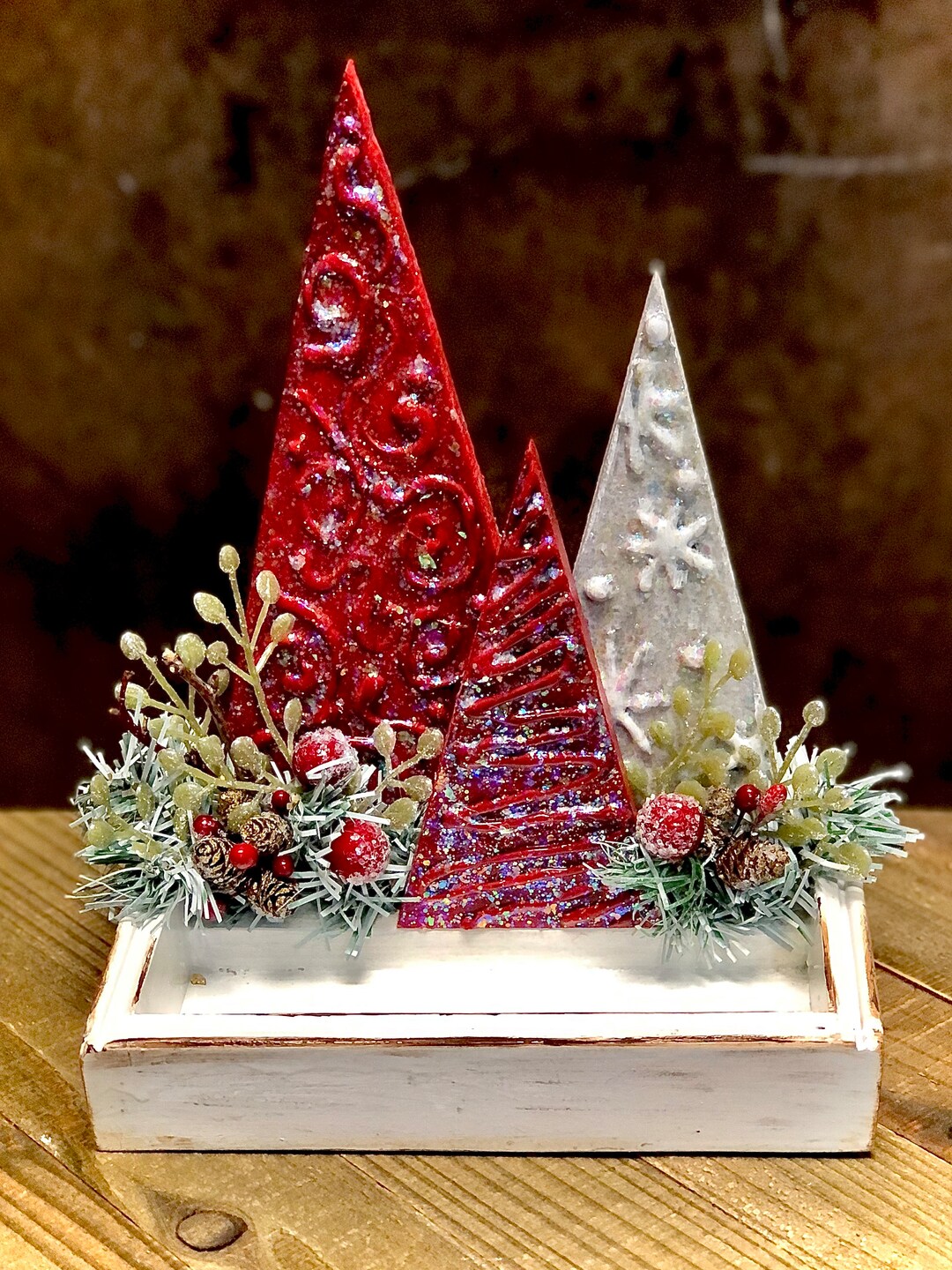 Christmas Trees Display Box, Candy Tray, Triangle Trees, Card Holder, 7