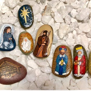 NATIVITY STORY STONES, Hand Painted Rocks, 9 Piece Set - Etsy