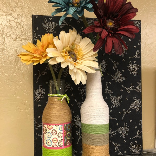 Twine Wrapped Bottle Etsy