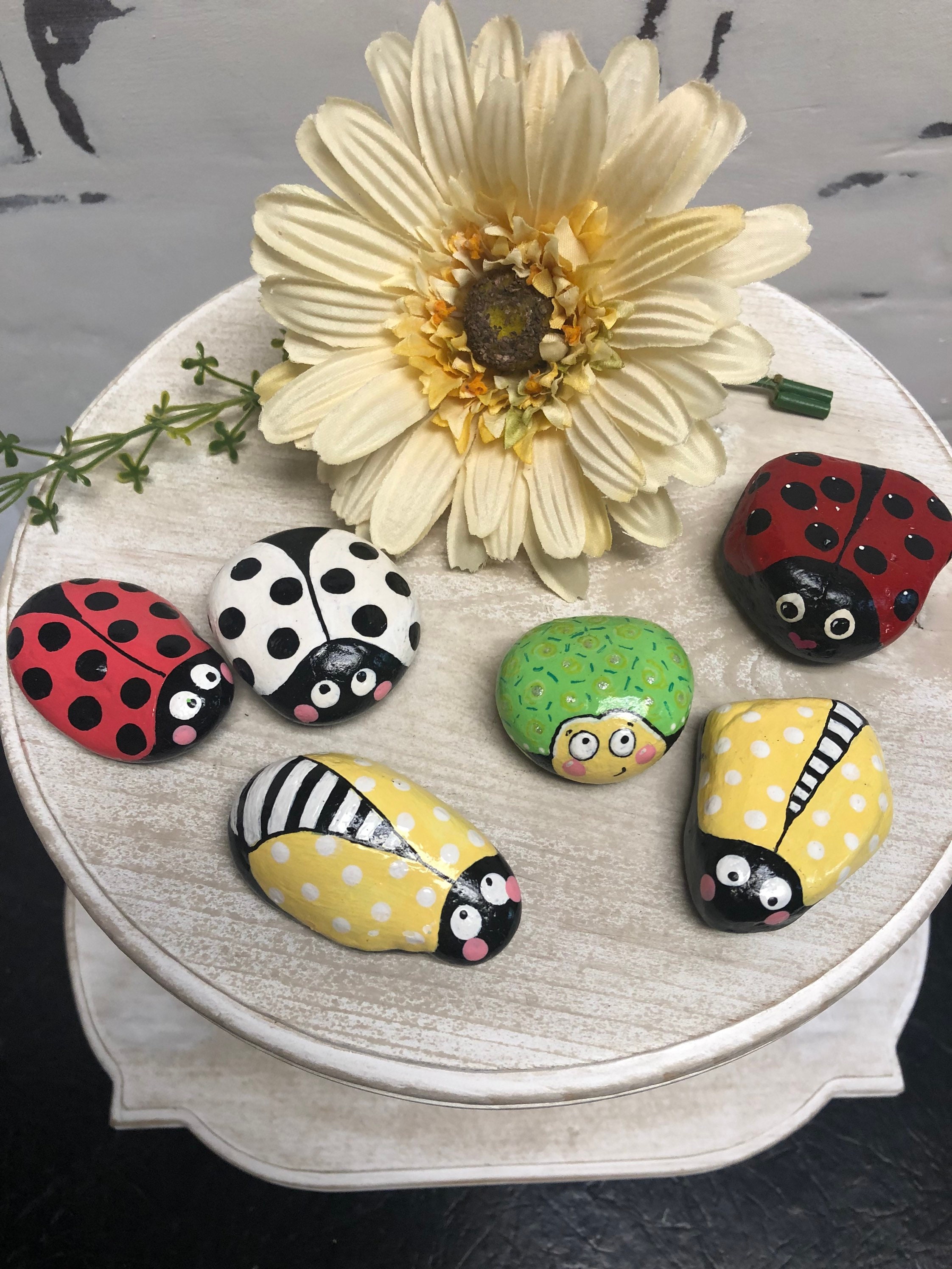 CUTE BUGS, Painted Rocks, Dragonfly, Bee’s, Turtle, Ladybug, Snail ...