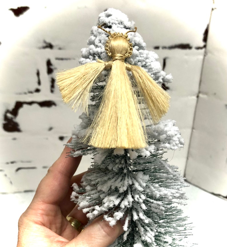 Angels, Christmas Ornaments, Primitive, Set of 4, Rustic, Boho, 2.5