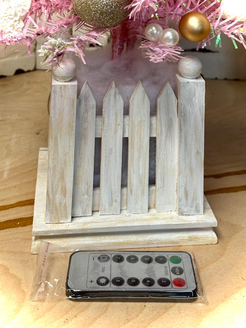 Mini Pink Christmas Tree/ Table Top Tree/ Pre Lit Tree/ Remote Control