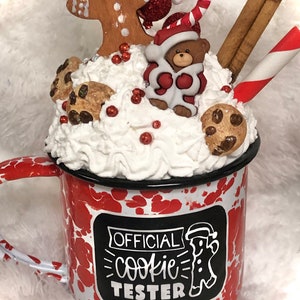 Faux, hot cocoa drink, mini,enamel tin mug, coffee bar, cocoa bar