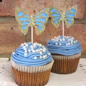Cinderella Party, Butterfly Cupcake toppers, Birthday Decoration