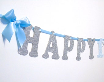1. Geburtstag Banner, Silber und blau ersten Geburtstag junge ersten Geburtstag