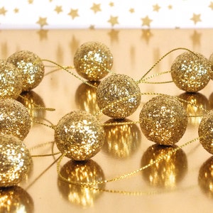 Guirnalda de bolas oro bolas confeti, oro cumpleaños, decoración de cumpleaños, cumpleaños de rosa y oro, primer cumpleaños